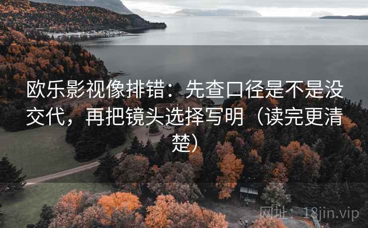 欧乐影视像排错：先查口径是不是没交代，再把镜头选择写明（读完更清楚）
