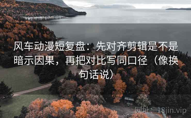 风车动漫短复盘：先对齐剪辑是不是暗示因果，再把对比写同口径（像换句话说）